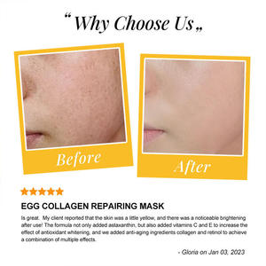 Masker hidrasi telur, hidrasi sepanjang hari ukuran perjalanan masker wajah malam Korea dengan kolagen asam Hyaluronic Vitamin C E krim bentuk perawatan kulit