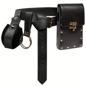 Cinturón de Cintura Estilo Renacentista, Bolsa de Cintura, Disfraz de Vikingo, <span class=keywords><strong>Caballero</strong></span>, Pirata, Cosplay, Cuero Retro con Bolsillos - Product Image 6