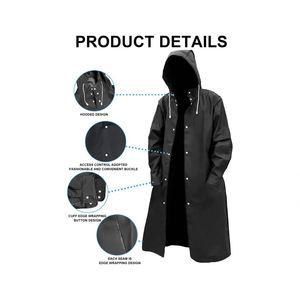 High Quality 1PC Plastic Unisex Waterproof <b>Raincoat</b> Thickened Durable Reusable Rainwear for Women <b>Men</b> Camping - Product Image 4