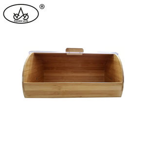 Boîte <span class=keywords><strong>à</strong></span> <span class=keywords><strong>pain</strong></span> rectangulaire en bambou naturel bon marché, rangement alimentaire élégant avec couvercle en acrylique <span class=keywords><strong>à</strong></span> glissière facile - Product Image 5