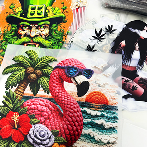 <strong>Labels</strong> Design DTF Heat Transfers for DIY Garment Projects Custom Pattern Heat Press Patches Fine Detail Full Color Ready to Ship - Product Image 1