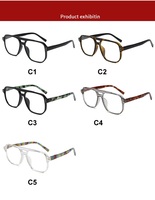 Lunettes de lecture rétro en gros à double pont, HD, anti-lumière bleue, anti-fatigue, ultra-légères et très esthétiques