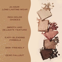 Palette de fards à paupières en poudre longue tenue, imperméable, de luxe, 4 couleurs, marque privée, végane, fini mat et scintillant, maquillage pour les yeux, vente en gros OEM