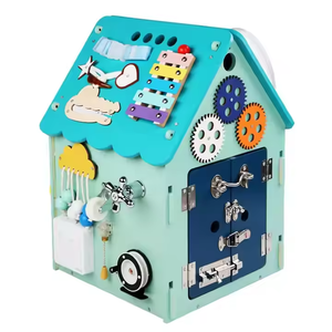 Offre Spéciale enfants en bois <span class=keywords><strong>maison</strong></span> forme occupé conseil Juguetes horloge musicale jeux téléphoniques jouets éducatifs pour enfants garçons et filles CE - Product Image 2