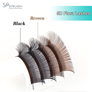 SP EYELASH Extensions de cils <span class=keywords><strong>Flora</strong></span> 0.07 Noir Mat 5D Boucles en forme de fleur J B C CC D DD Volume Easy Fan Vente en gros en vrac - Product Image 3