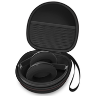 Étui pour casque en EVA personnalisé en usine avec texture cuir, coque rigide, fermeture éclair, sac de rangement de voyage pour casque