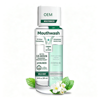 Bain de bouche Menthe Sauvage Double Mélange 20 Fl Oz Protection haleine fraîche 12 heures pH équilibré Huiles essentielles Recommandé par les dentistes