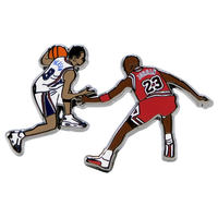 Basketball Club Shop Marketing Cadeau promotionnel Épingles en émail dur nickelé noir Personnalisation en gros Vêtements Épingle en tissu