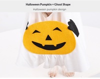 Kostum Hewan Peliharaan untuk Pesta Liburan, Pakaian Lucu Cosplay, Kostum Hantu Halloween dengan Pola Labu untuk Anjing