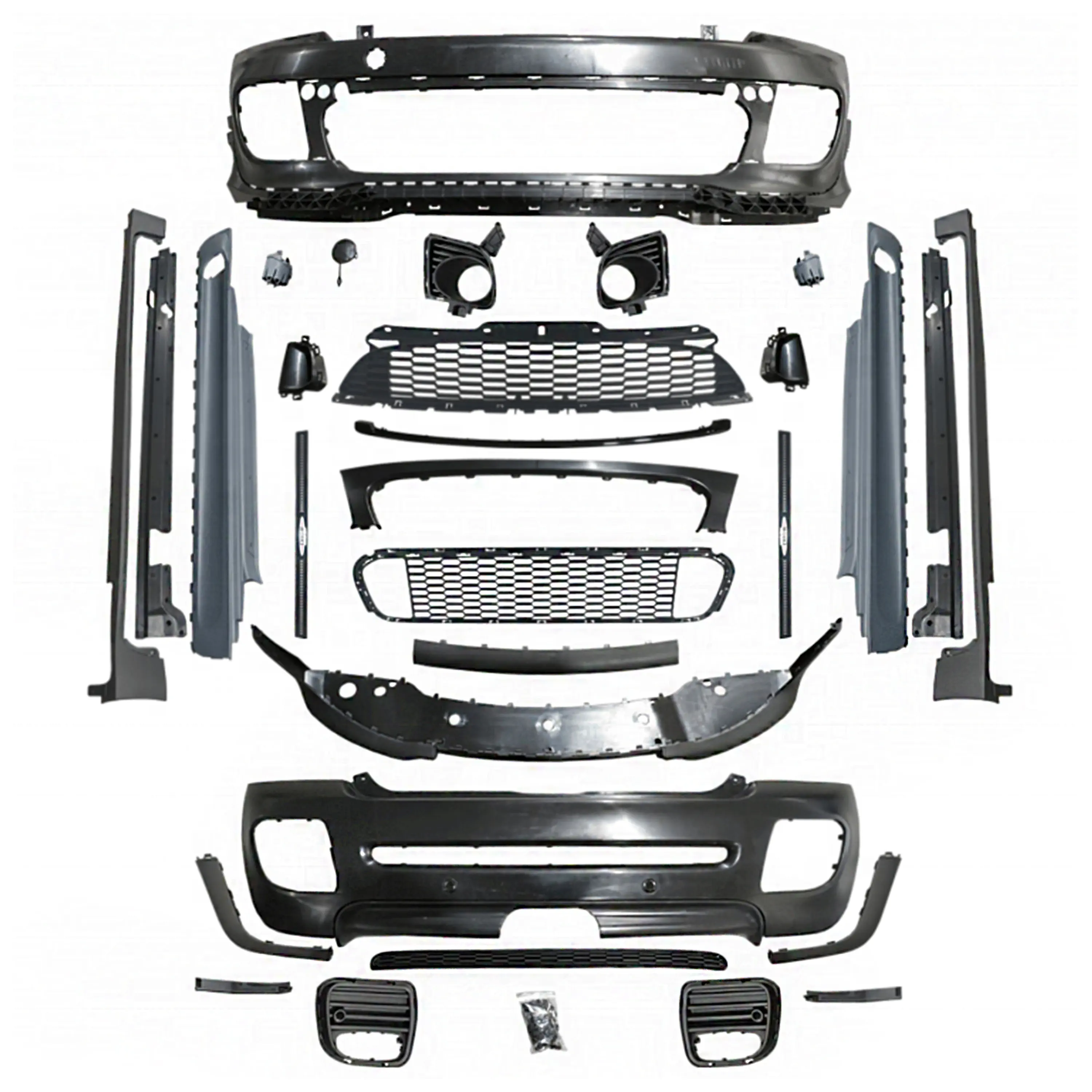 MINI R56 JCW cuerpo kit incluye parachoques delantero y trasero rejilla falda lateral lámpara de niebla para mini R56 2007-2013 PP material kits