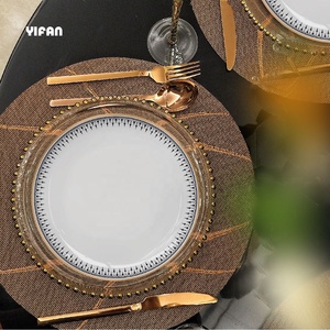 Elegant Porcelain Plates Wholesale Gold Rim Wedding Plate Ceramic Bone China Dining Plate <b>Set</b> Crockery Tableware for Home - Product Image 1