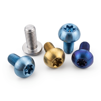 Sekrup Kepala Payung Torx Titanium Gr5 TC4 Warna Anodized, Baut Kepala Tombol Titanium untuk Modifikasi Sepeda Motor dan Sepeda