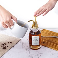 Groothandel Hoge Kwaliteit 500Ml Goud/Zilver/Zwarte Pomp Kop Koffie Siroop Dispenser Zeep Handzeep Lotion Pers Type Glazen Fles