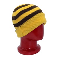 Topi rajut anak-anak akrilik kualitas tinggi topi lebah lebah topi kustom bordir logo topi aman bergaris hangat musim dingin beanie