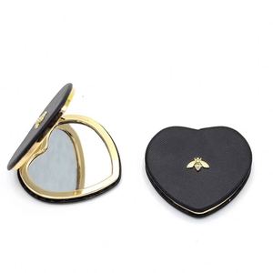 Miroir de maquillage en cuir personnalisé, mini miroir de poche abeille, cadeaux de mariage pour invités, miroir pliable double face portable, vente en gros - Product Image 2