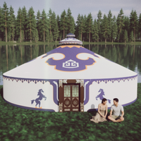 Yurt mongol à quatre couches et quatre saisons, type tente tubulaire, en toile de coton et tissu PVC, une chambre, >3000mm, imperméable, 9-30m