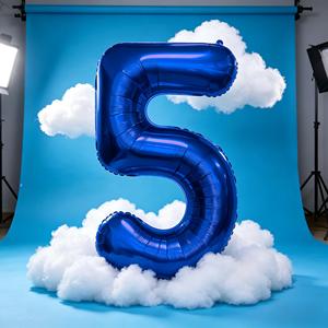 Party Love High-quality party supplies and decorations Balloon Number 5 Blue Dark 1M Foil Mylar Party Decoration - Product Image 5