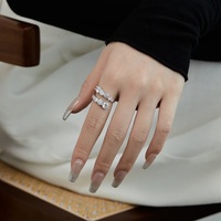 Dylam Meilleure Vente Bijoux Fins Tendance Bague en Zircon Cubique Diamant Cz Bague Serpent en Argent Sterling S925 Bague Ouverte Pour Cadeau de Mariage