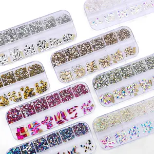 Pietre di cristallo Ss3-ss10 Multi piccole dimensioni Nail Art strass con retro piatto per unghie 3d Nail Art