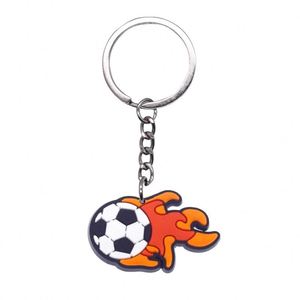 Cartoon Football Design Rubber Carabiner <b>Keychain</b>-Fashion Trend Pendant - Product Image 4