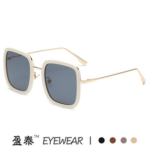 <b>Square</b> Frame <b>Sunglasses</b> Plastic And Metal UV400 Protection Unisex Pink Resin Lens - Product Image 4