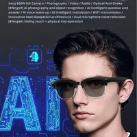 Nouvelles lunettes intelligentes anti-lumière bleue avec IA, caméra vidéo 1080P anti-vibration, étanches IPX-6, chargement magnétique, application de traduction vocale