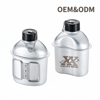 Cantimplora Portátil Ligera de Aluminio de 1L, Ecológica, con Vaso para Beber, Venta al Por Mayor