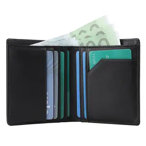 Minimalist ische Leder Mann Karte Brieftasche Männer RFID Blocking Reiß verschluss Münz tasche harte Brieftasche Herren Trend Brieftasche