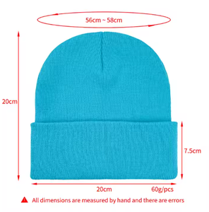 หมวกบีนนี่60สีหมวกบีนนี่หมวกถักสำหรับฤดูหนาวปักโลโก้ได้ตามต้องการ - Product Image 2