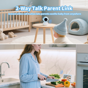 Màn hình bé <span class=keywords><strong>video</strong></span> kép OEM/ODM 5 inch 720P với cảm biến nhiệt độ báo động âm thanh hai chiều tần số 2.4GHz - Product Image 5