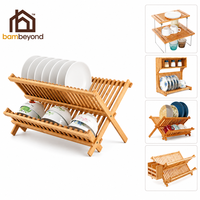 Égouttoir à vaisselle en bambou pliable, égouttoir à vaisselle pliable, égouttoir à vaisselle en bois