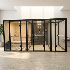 Cabina <span class=keywords><strong>de</strong></span> Sauna <span class=keywords><strong>de</strong></span> Vapor Húmedo Moderna Todo en Uno <span class=keywords><strong>de</strong></span> 9kw, <span class=keywords><strong>Ducha</strong></span> Interior con Vapor Húmedo, Madera <span class=keywords><strong>de</strong></span> Pino Sólida, para 6-8 Personas, en Venta - Product Image 1