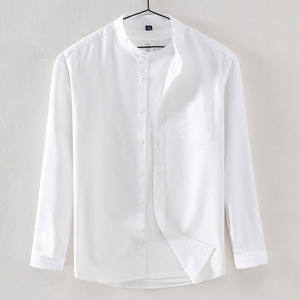 Leinen Kleidung für Männer mit Stehkragen Langarm Designer Stehkragen <span class=keywords><strong>Shirts</strong></span> - Product Image 2