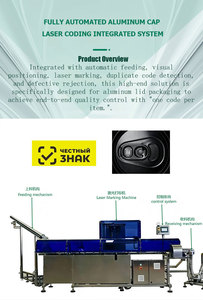 เครื่องเข้ารหัสเลเซอร์อลูมิเนียมอัตโนมัติแบบฝาปิดระบบทำเครื่องหมายแบบบูรณาการสำหรับสายการผลิต znak มาตรฐาน GS1 - Product Image 6