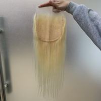 Closure en dentelle transparente 6x6, 100% cheveux humains vietnamiens bruts alignés sur les cuticules, blond et couleur naturelle, frontal en dentelle