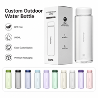 Bouteille d'eau Tritan 500 ml avec logo personnalisé, sans BPA, anti-fuite, étiquette privée, fabricant OEM ODM