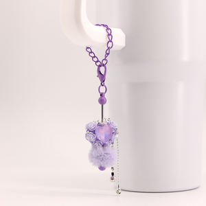 Beadable Tumbler Paille Pendentif Tasse Décor Accessoire Charmes Rustless Beadable Silicone Tumbler Bijoux Chaîne Bar pour Dame Cadeau - Product Image 2