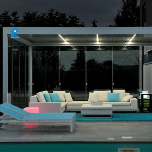 Toldo de Aluminio <span class=keywords><strong>4x3</strong></span>, Eléctrico, Resistente a la Lluvia, para Exteriores, con <span class=keywords><strong>Techo</strong></span> Retráctil de Láminas, para Patio Trasero - Product Image 3