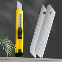Couteau utilitaire rétractable Safety Art, lame en acier SK5, style bouton-poussoir, poignée ABS/PP, pour usage industriel, bricolage, personnalisable, OEM