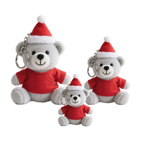 Logo de marque personnalisé Mini ours en peluche gris porte-clés ours en vrac Promotion pas cher peluche ours en peluche porte-clés avec t chemise rouge