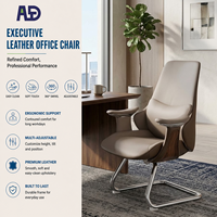 Chaise de bureau de direction Aston S-129C, moderne, luxueuse, ergonomique, dossier haut, cuir véritable, hauteur réglable, base pivotante chromée