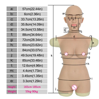 Vraies femmes toucher sentiment silicone body formes mammaires avec tête masque gros seins pour sissy crossdresser transgenre