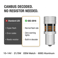 Nouvelles ampoules LED de clignotant, de frein et de recul pour voiture, couleur ambre, sans erreur Canbus, sans hyper clignotement, 10-14V, 1156, 1157, 3156, 3157, 7440, 7443