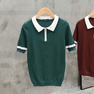 <span class=keywords><strong>Polo</strong></span> a Maniche Corte da Uomo di Nuovo Stile con Revers <span class=keywords><strong>T</strong></span>-<span class=keywords><strong>shirt</strong></span> di Tendenza Ampia Estiva di <span class=keywords><strong>Marca</strong></span> alla Moda a Mezza Manica - Product Image 4