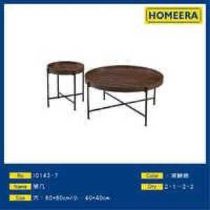 Set di Tavolini da Caffè Homeera 80x40cm con Piano in Legno e Struttura in Ferro, Design Moderno Industriale per Soggiorno - Product Image 1