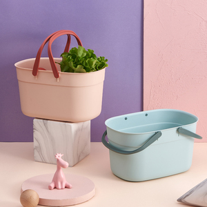 Panier de rangement rectangulaire en plastique PP écologique MOMO NATURI avec poignées, multifonctionnel pour la maison, la cuisine et la salle de bain - Product Image 5