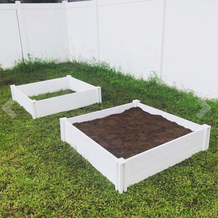 Wholesale planter boxes white vinyl plastic planter box with legs