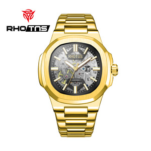 RHOTNS 5045 <span class=keywords><strong>Montre</strong></span> mécanique pour homme de haute qualité, étanche, dorée, mode, luxe - Product Image 6