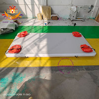 Plateforme flottante antidérapante en drop stitch de 20 cm d'épaisseur avec coussin en EVA, quai gonflable, capacité de 500 kg, 5 à 10 passagers
