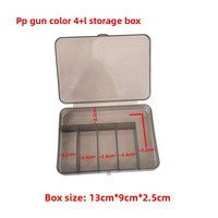 Boîte de pêche rigide étanche IPX4 en métal gris fusil à six compartiments, boucles métalliques, légèrement transparente, pour leurres, appâts et hameçons, 20L FUHUI